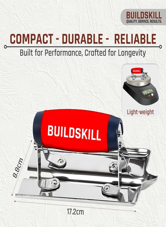 BUILDSKILL أداة تشذيب حواف الخرسانة من BUILDSKILL | منشفة تشذيب حواف خرسانية عالية الجودة بمقبض مطاطي مريح | شفرة متينة من الفولاذ الكربوني/الفولاذ المقاوم للصدأ | مثالية لمشاريع البناء والخرسانة - Image 5